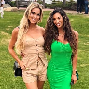 Tan Button-Up Strapless Linen Top & Short Set